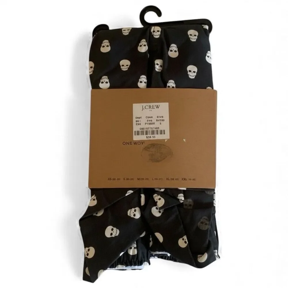 J.Crew Men’s Cotton Poplin Boxer Shorts – Skull Print, Size Medium (32-34), NWT